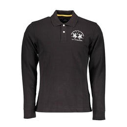 La Martina Black Cotton Polo Shirt
