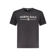 North Sails Black Cotton Men T-Shirt