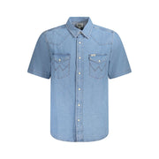 Wrangler Light Blue Cotton Men Shirt