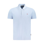 Napapijri Light Blue Cotton Men Polo Shirt