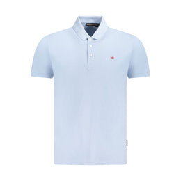 Napapijri Light Blue Cotton Men Polo Shirt