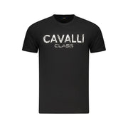 Cavalli Class Black Cotton Men T-Shirt