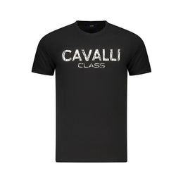 Cavalli Class Black Cotton Men T-Shirt