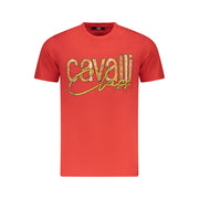 Cavalli Class Red Cotton Men T-Shirt