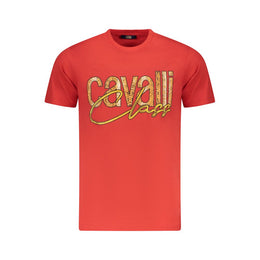Cavalli Class Red Cotton Men T-Shirt