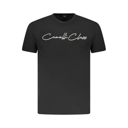 Cavalli Class Black Cotton Men T-Shirt