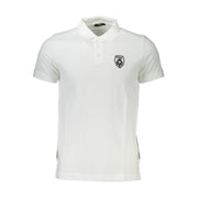 Cavalli Class White Cotton Men Polo Shirt
