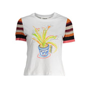 Desigual White Cotton T-Shirt