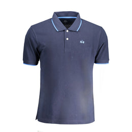 La Martina Blue Cotton Men Polo Shirt