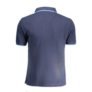 La Martina Blue Cotton Men Polo Shirt