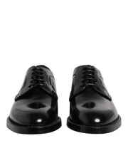 Dolce & Gabbana Black Leather Lace Up Derby Dress Formal Shoes