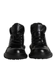 Dolce & Gabbana Black Leather Casual Mens Ankle Boots Shoes