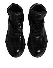 Dolce & Gabbana Black Leather Casual Mens Ankle Boots Shoes