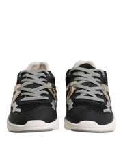 Dolce & Gabbana Multicolor Leather Suede Low Top Sneaker Shoes