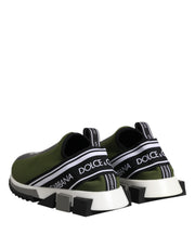 Dolce & Gabbana Green Black Slip On Sorrento Sneakers Shoes