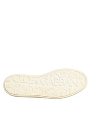 Dolce & Gabbana Black Leather Bee Crown Low Top Sneakers Shoes