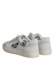 Dolce & Gabbana White London Calf Leather Men Sneakers Shoes