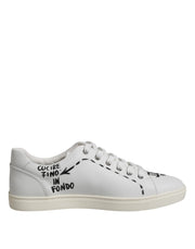 Dolce & Gabbana White London Calf Leather Men Sneakers Shoes