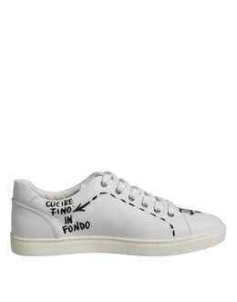 Dolce & Gabbana White London Calf Leather Men Sneakers Shoes