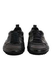Dolce & Gabbana Black Exotic Leather Low Top Sneakers Shoes