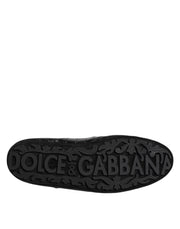 Dolce & Gabbana Black Exotic Leather Low Top Sneakers Shoes