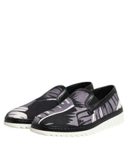 Dolce & Gabbana Black Tropical Slip On Men Sneakers Shoes