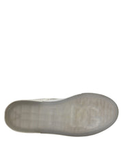 Dolce & Gabbana White Low Top DG Embossed Men Sneakers Shoes