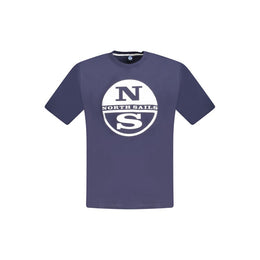 North Sails Blue Cotton Men T-Shirt