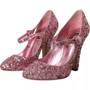 Dolce & Gabbana Pink Sequin Mary Jane Pumps High Heels Shoes