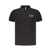 Accademia Militare Black Cotton Polo Shirt