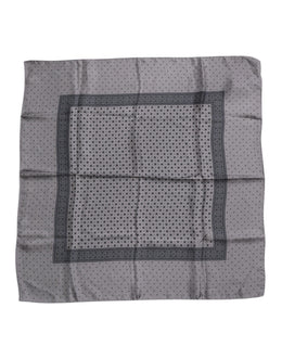 Dolce & Gabbana Gray Polka Dot Silk Square Men Foulard Scarf