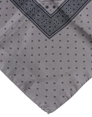 Dolce & Gabbana Gray Polka Dot Silk Square Men Foulard Scarf
