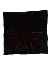 Dolce & Gabbana Black Red Viscose Square Men Foulard Scarf