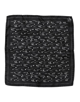 Dolce & Gabbana Black White Printed Square Men Foulard Scarf