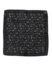 Dolce & Gabbana Black White Printed Square Men Foulard Scarf