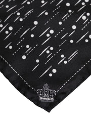 Dolce & Gabbana Black White Printed Square Men Foulard Scarf
