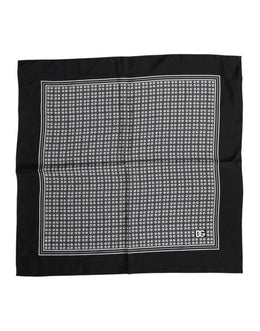 Dolce & Gabbana Black White Patterned Square Foulard Scarf