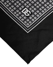 Dolce & Gabbana Black White Patterned Square Foulard Scarf