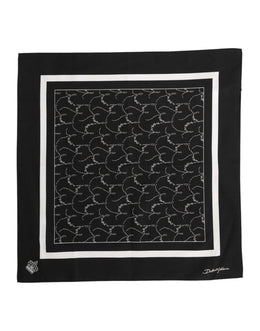 Dolce & Gabbana Black White Printed Square Foulard Scarf