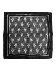 Dolce & Gabbana Black White Printed Square Foulard Scarf