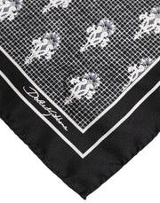 Dolce & Gabbana Black White Printed Square Foulard Scarf