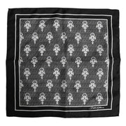 Dolce & Gabbana Black White Printed Square Foulard Scarf