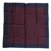 Dolce & Gabbana Red Blue Printed Silk Square Men Foulard Scarf