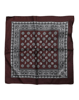 Dolce & Gabbana Bordeaux Bandana Silk Square Handkerchief Scarf