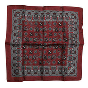 Dolce & Gabbana Maroon Monkey Print Silk Square Foulard Scarf