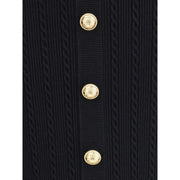 Balmain Gold Viscose Midi Skirt