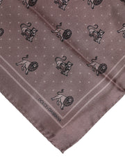 Dolce & Gabbana Brown Animal Print Square Foulard Scarf