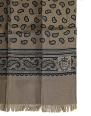 Dolce & Gabbana Brown Printed Neck Warmer Men Foulard Scarf