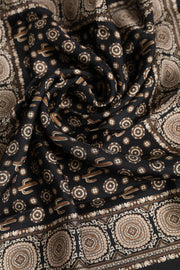 Dolce & Gabbana Black Brown Patterned Square Foulard Scarf