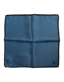Dolce & Gabbana Blue DG Crown Silk Square Men Foulard Scarf